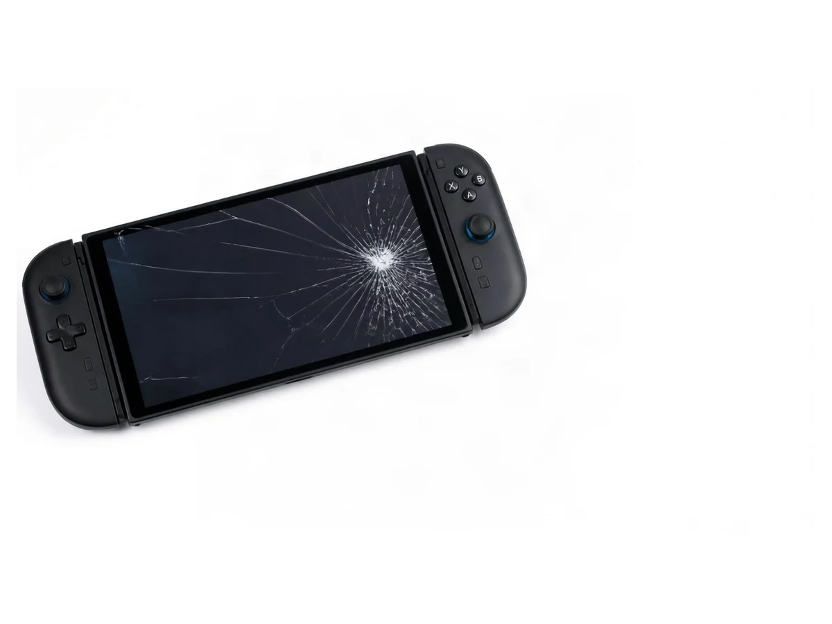 Nintendo Switch 2 with a visibly cracked display