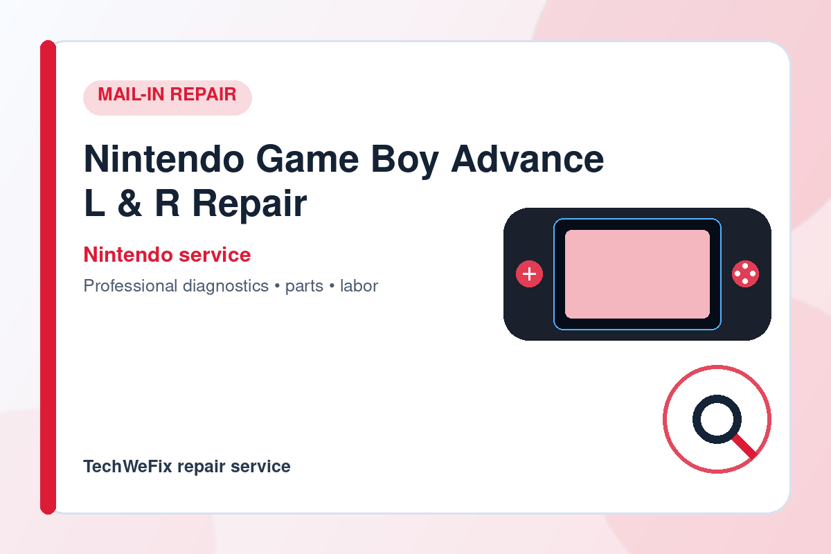 Nintendo Game Boy Advance L And R Repair