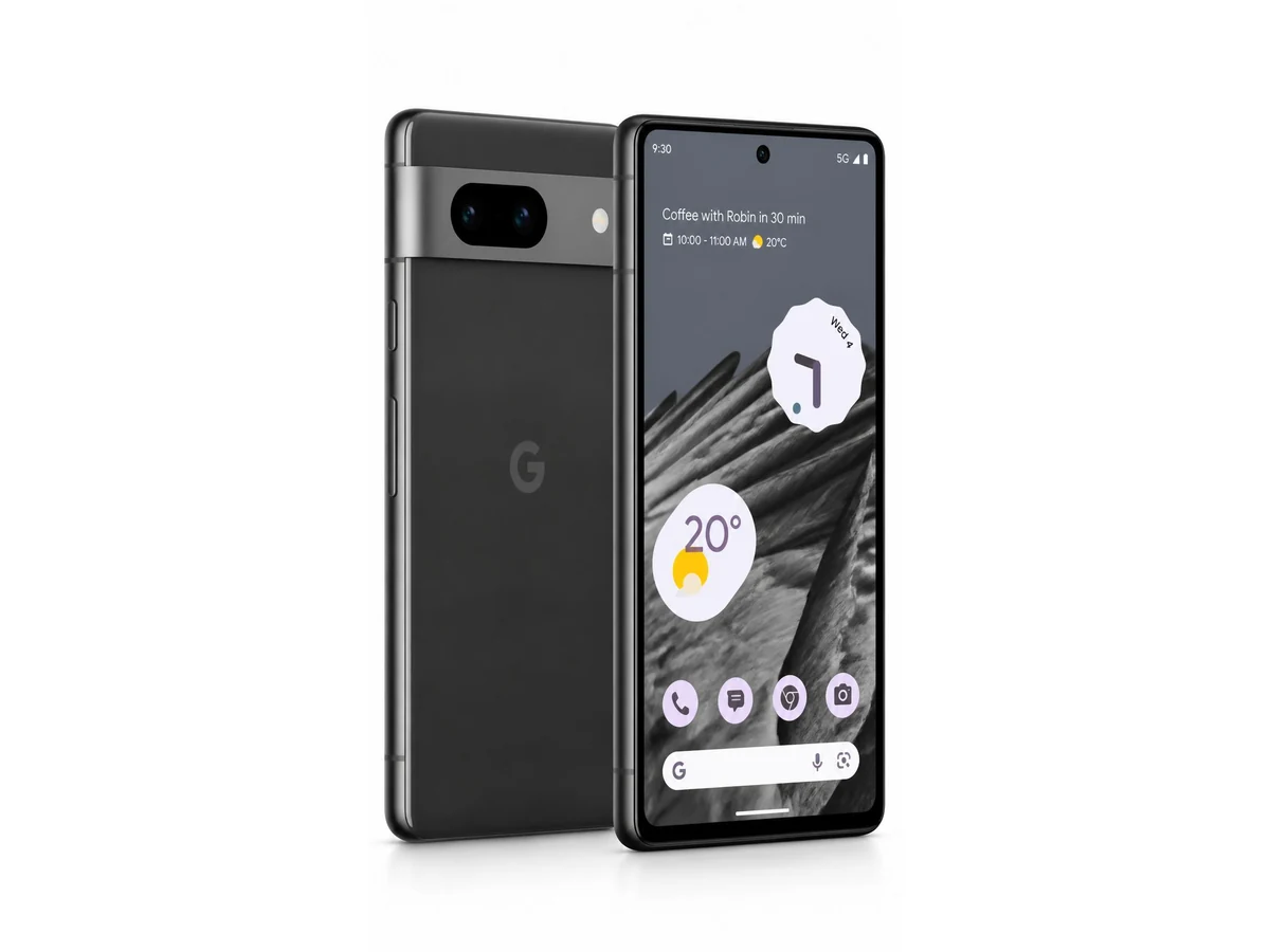 Modern Google Pixel phone shown from the front and rear